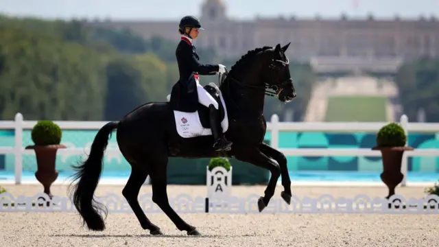 Charlotte Fry competes in the Dressage Individual Grand Prix Freestyle at the Olympics