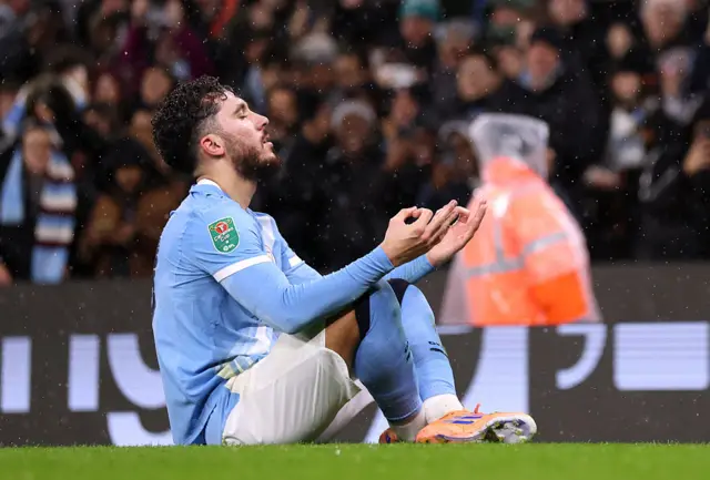 Rayan Cherki of Manchester City celebrates scoring
