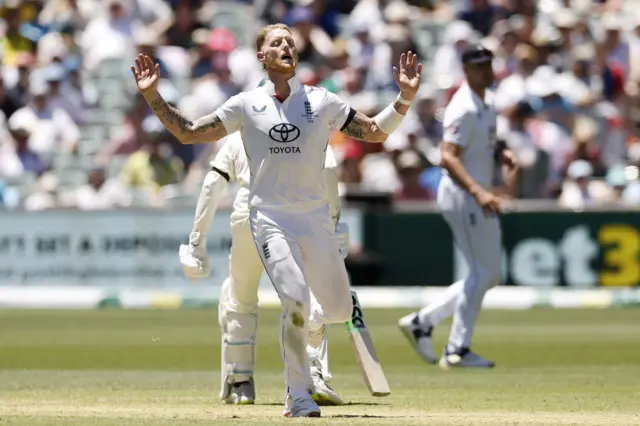 Ben Stokes reacts