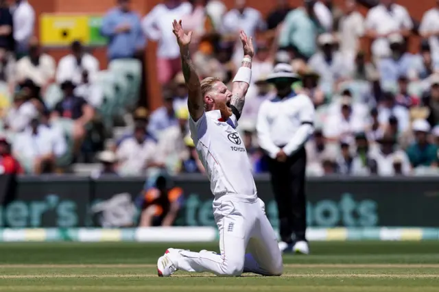 Ben Stokes appeals for the wicket of Marnus Labuschagne