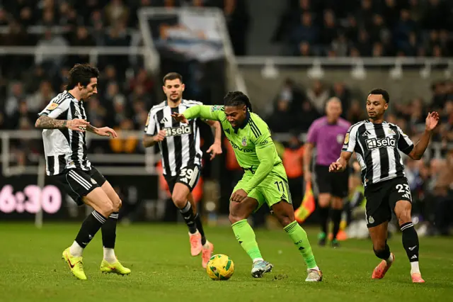 Adama Traore of Fulham with the ball