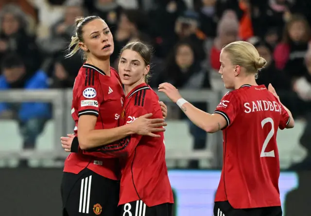 Manchester United's Jess Park celebrates scoring their first goal