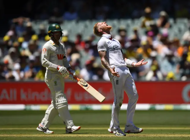 Ben Stokes reacts