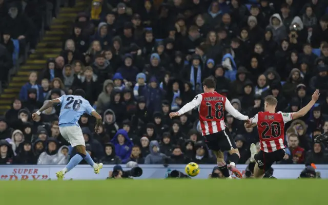 Manchester City's Savinho scores their second goal