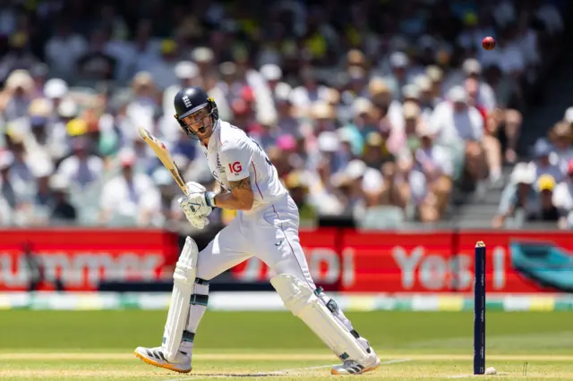Ben Stokes plays a shot