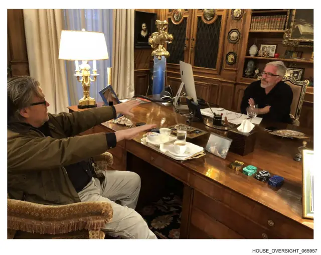 Steve Bannon with Jeffrey Epstein