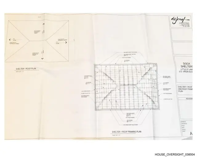 A construction drawing showing plans for a dock shelter
