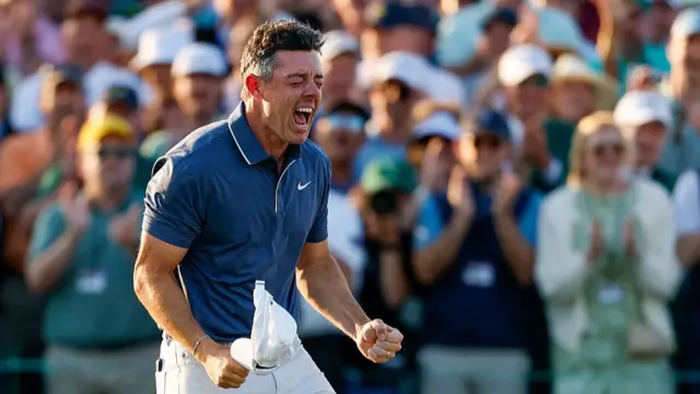 Rory McIlroy celebrates