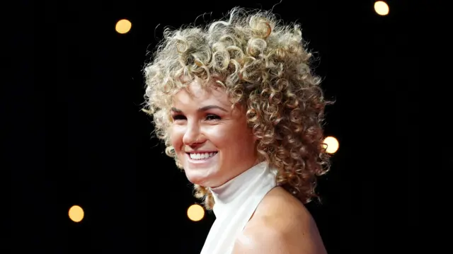 England international rugby player Ellie Kildunne is pictured arriving at Media City for the 2025 BBC Sports Personality of the Year Awards