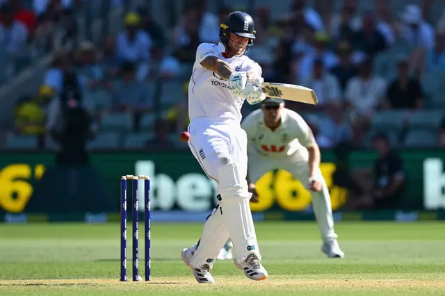 Ben Stokes plays a shot