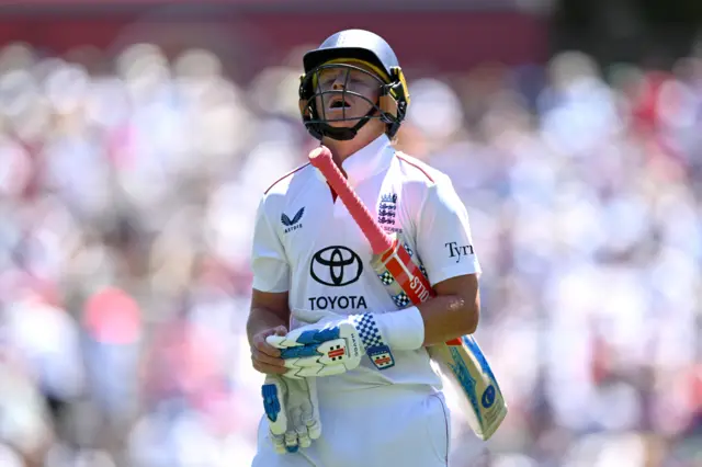 Ollie Pope looks dejected