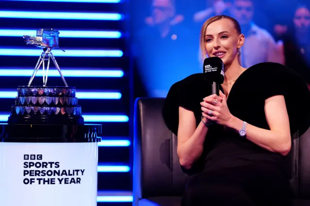 Chloe Kelly speaks to Gabby Logan during the 2025 BBC Sports Personality of the Year Award