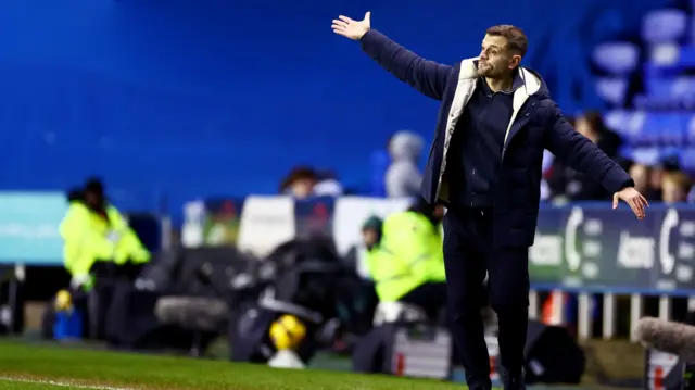 Luton boss Jack Wilshere gesticulates on the sidelines