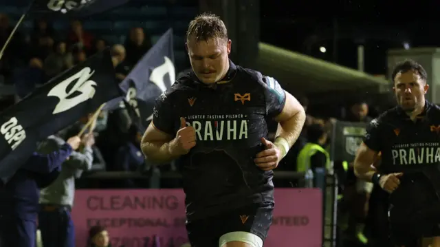 Dewi Lake leads out Ospreys at Bridgend
