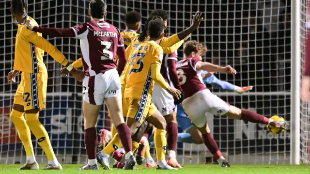 Cameron McGeehan scores for Northampton
