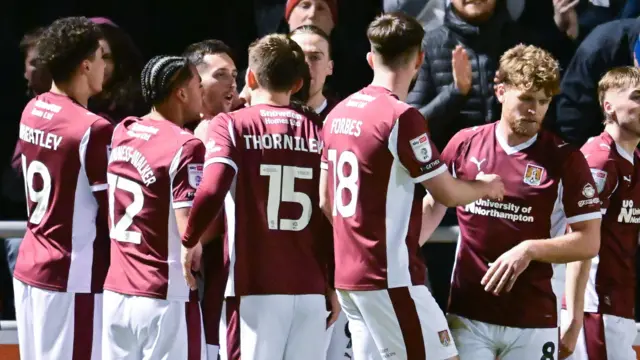 Northampton celebrate Conor McCarthy's opener