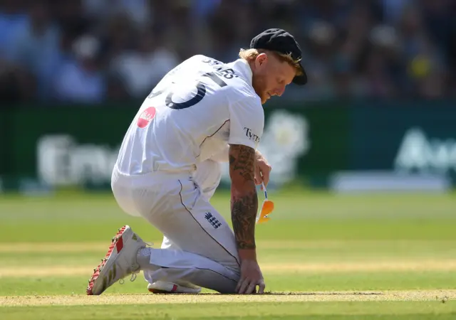 Ben Stokes looks dejected