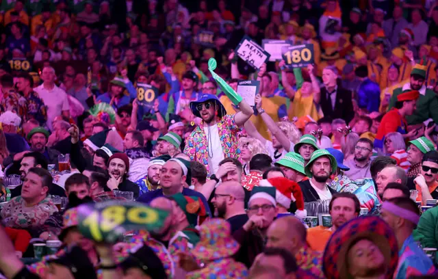 Fans in the crowd at Alexandra Palace
