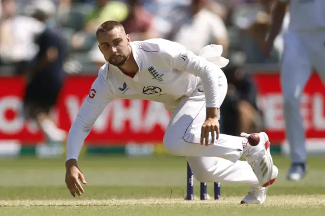 Will Jacks attempts to field off his own bowling