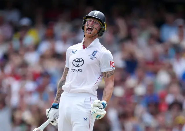 Ben Stokes screams in disappointment after being bowled