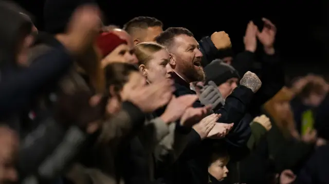 Northampton fans celebrate against Wimbledon