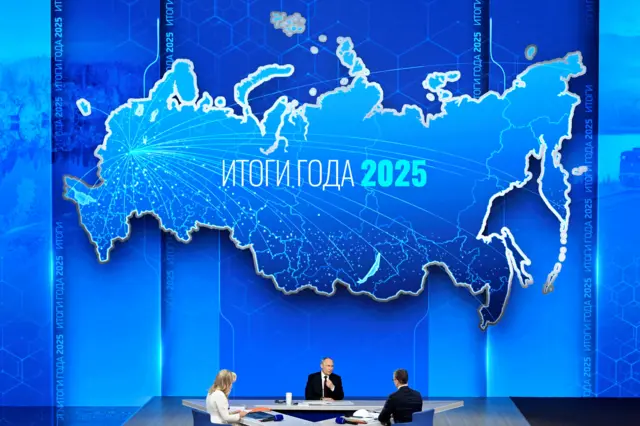 A map showing Russia above Putin - which includes Ukraine and Crimea