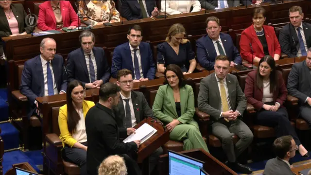 Zelensky addressing the parliament