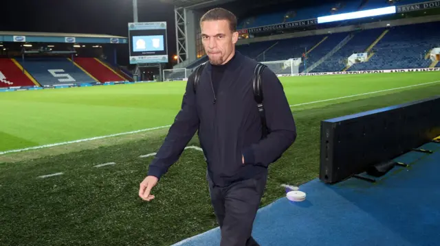 Blackburn boss Valerien Ismael arriving at Ewood Park