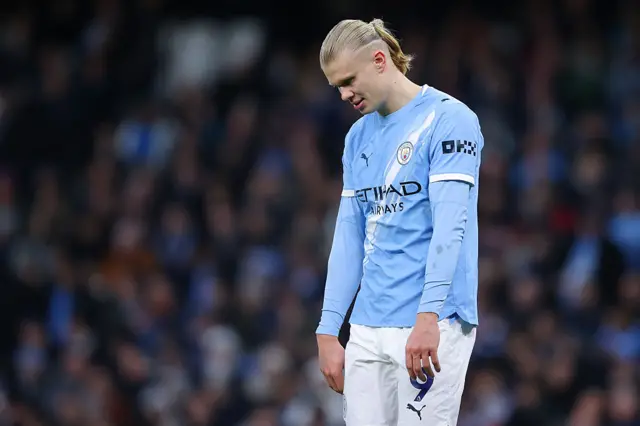Erling Haaland playing for Man City