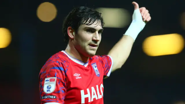 Ipswich's Ivan Azon gives a thumbs up