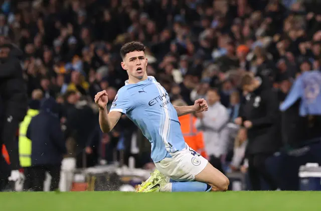 Phil Foden celebrates