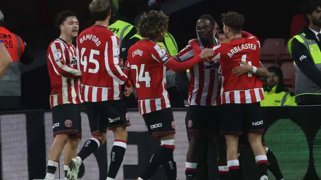 Sheffield United players celebrate