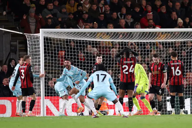 Armando Broja of Burnley celebrates scoring his team's first goal