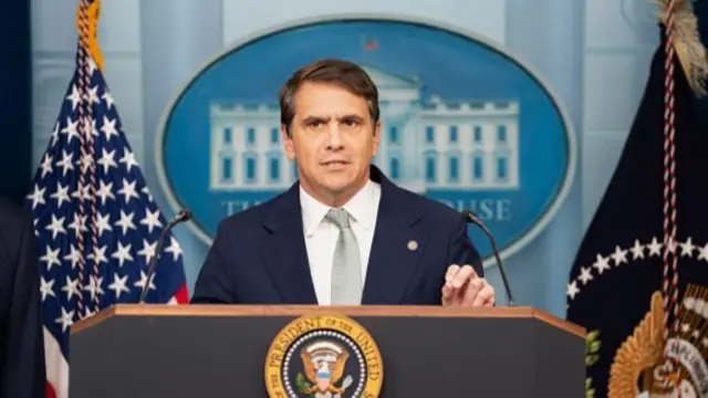 Todd Blanche, US deputy attorney general, during a news conference in the James S. Brady Press Briefing Room of the White House in Washington