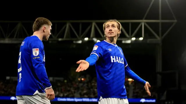 Ipswich goalscorer Jack Clarke celebrates
