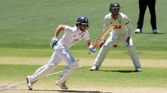 Ollie Pope runs between the wicket