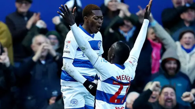 Karamoko Dembele celebrates scoring against Leicester