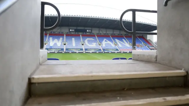 WIgan Athletic's ground ahead of kick-off