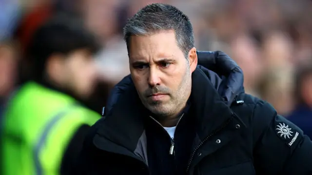 A stern-faced Leicester boss Marti Cifuentes