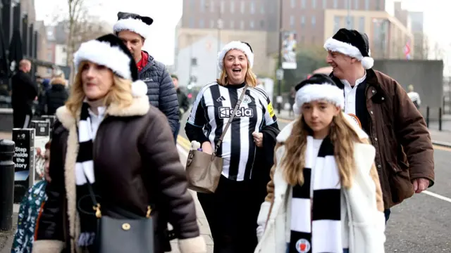 Newcastle United supporters before the game against Chelsea at St James' Park on 20 December, 2025