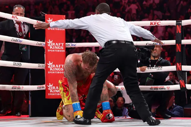 Jake Paul on the canvas