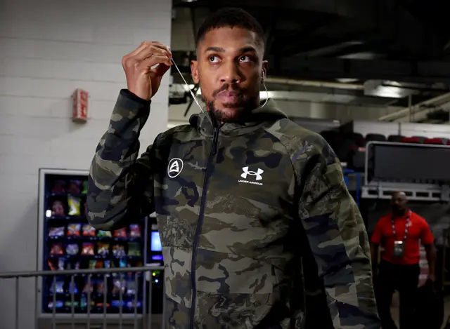 Anthony Joshua arrives