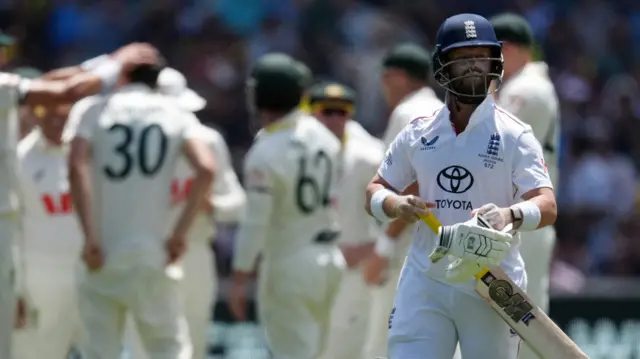 Ben Duckett walks off after being dismissed