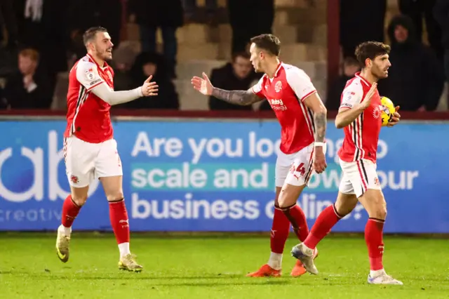 Fleetwood celebrate a goal