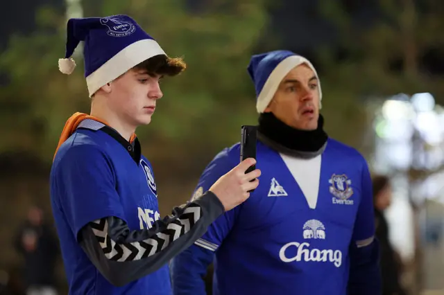 Everton fans outside Hill Dickinson Stadium