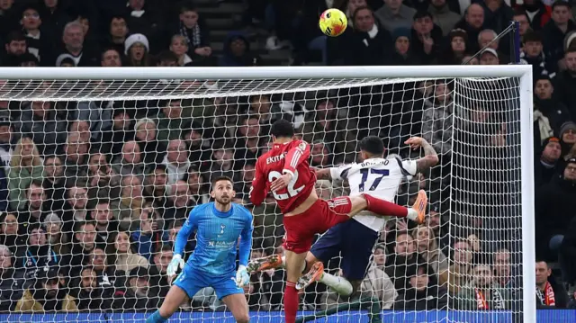 Hugo Ekitike of Liverpool scores his team's second goal
