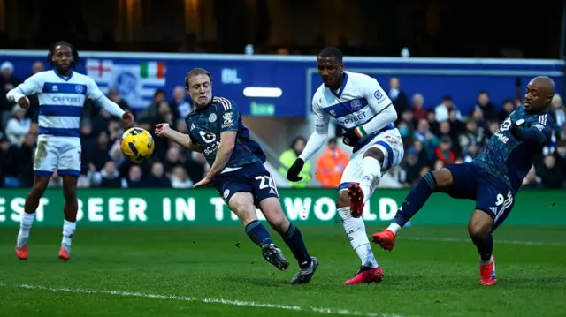 Richard Kone scores QPR's second goal against Leicester