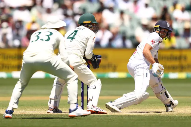 Joe Root reverse sweeps Nathan Lyon for our