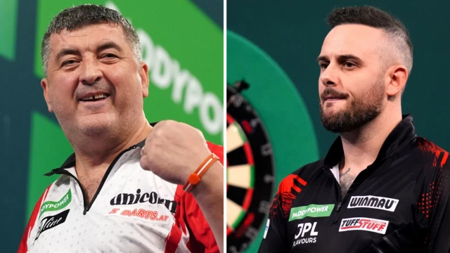 Split picture of Mensur Suljovic and Joe Cullen