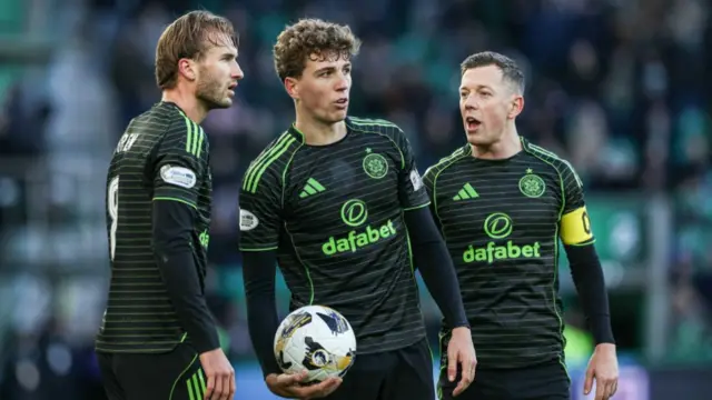 Benjamin Nygren, Arne Engels and Callum McGregor